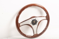 PERSONAL: A NOS Personal woodgrain 3 spoke steering wheel - 5