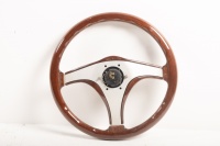 PERSONAL: A NOS Personal woodgrain 3 spoke steering wheel - 6