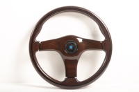 NARDI: A NOS Nardi 3 spoke full woodgrain steering wheel