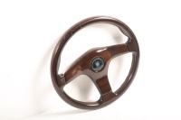 NARDI: A NOS Nardi 3 spoke full woodgrain steering wheel - 5
