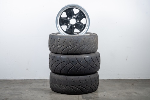 FUCHS WHEELS: A set of Porsche 911 Fuchs wheels, includes two 15 x 7 and two 15 x 8 wheels