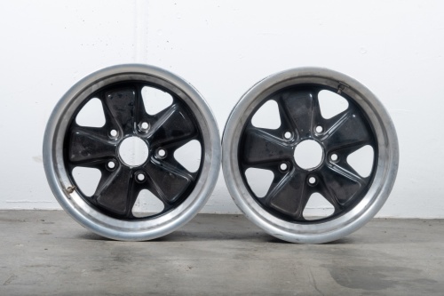FUCHS: Two 15IN x 7IN Fuchs alloy wheels, black paintwork