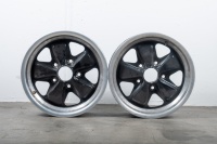 FUCHS: Two 15IN x 7IN Fuchs alloy wheels, black paintwork