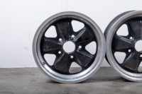 FUCHS: Two 15IN x 7IN Fuchs alloy wheels, black paintwork - 2