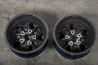 FUCHS: Two 15IN x 7IN Fuchs alloy wheels, black paintwork - 7