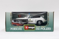 PORSCHE 356: A Bburago 1:18 scale 1964 Porsche 356 Cabriolet Polizei car in white paintwork in original box - 2