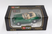 PORSCHE 356: A Bburago 1:18 scale 1961 Porsche 356 B Cabriolet in green paintwork in original box