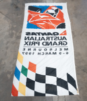 MELBOURNE GRAND PRIX: A very large flag for the 1997 Qantas Australian Grand Prix at Albert Park, Victoria, 4.1m high, 1.90m wide - 5