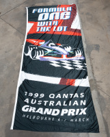 MELBOURNE GRAND PRIX: A very large flag for the 1999 Qantas Australian Grand Prix at Albert Park, Victoria, 4.2m high, 1.70m wide