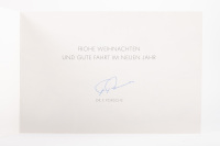 FERDINAND PORSCHE: '100 Years of Porsche Mirrored in Contemporary History' hardcover book with written personal message & signature from Ferry Porsche to Norman Hamilton dated 1976, also enclosed is a Christmas greeting card signed by Ferry Porsche - 3