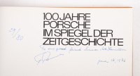 FERDINAND PORSCHE: '100 Years of Porsche Mirrored in Contemporary History' hardcover book with written personal message & signature from Ferry Porsche to Norman Hamilton dated 1976, also enclosed is a Christmas greeting card signed by Ferry Porsche - 4