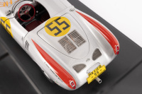 550 SPYDER: An Autoart 1:18 scale 1954 Porsche 550 Spyder Panamericana, silver, opening features, racing number 55 with associated sponsorship decals with original display case - 3