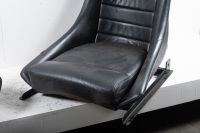 FRONT SEATS: A pair of front seats to suit a circa 1974-77 Porsche 911, one is leather, the other velour - 3