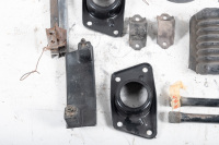 AUTOJUMBLE: A group of parts to suit 1974-85 Porsche 911, includes bumper accordions, two muffler straps, two rear torsion bar mounts, sway bar clamps, G series front bumper inserts - 7