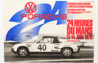 PORSCHE 914: A large Porsche 914 poster dated 1970 featuring a Porsche 914 '24 Heures Du Mans 13/14 Juin 1970', 1m high, 70cm wide