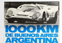 PORSCHE 917: A large 1971 dated Porsche poster celebrating the 1-2 Porsche 917 finish at the January 1971 1000km race in Buenos Aires Argentina, 1.02m high, 76cm wide - 2