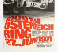 PORSCHE 917: A large 1971 dated Porsche poster celebrating the Porsche 917 victory at the June 1971 1000km race at the Osterreichring, 1.01m high, 76cm wide - 3