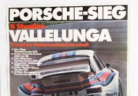 PORSCHE 935: A large 1976 dated Porsche poster celebrating the Porsche Martini 935 victory at the 1976 Six Hours of Vallelunga race, 1.01m high, 76cm wide - 2