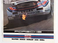 PORSCHE 935: A large 1976 dated Porsche poster celebrating the Porsche Martini 935 victory at the 1976 Six Hours of Vallelunga race, 1.01m high, 76cm wide - 3