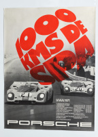 PORSCHE 917K: A large 1971 dated Porsche poster celebrating the Porsche 917K victory at the 1971 1000km race at Spa-Francorchamps, 1.01m high, 76cm wide