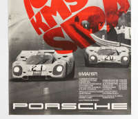 PORSCHE 917K: A large 1971 dated Porsche poster celebrating the Porsche 917K victory at the 1971 1000km race at Spa-Francorchamps, 1.01m high, 76cm wide - 3