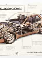 PORSCHE 944: A large 1985 dated Porsche poster featuring a cutaway illustration of the Porsche 944 Turbo with vehicle detail & specs, 76cm high, 1.01m wide - 3