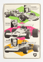 BP POSTER: A circa 1971 poster released by BP featuring Alan Hamilton in his McLaren M10B, Max Stewart in his Waggott TC4V and John McCormack in his Elfin MR5, 73.5cm high, 50cm wide