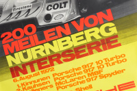 PORSCHE 917/10: A large 1972 dated Porsche poster celebrating the Porsche 917/10 victory at the 1972 Interserie 200 Mile race at Nurnberg, Germany, 1.01m high, 76cm wide - 2