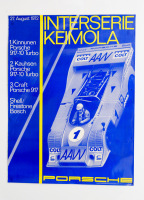 PORSCHE 910/10: A large laminated 1972 dated Porsche poster celebrating the Porsche 917/10 victory at the 1972 Interserie race at Keimola, Finland, 1.02m high, 76cm wide