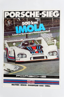 PORSCHE 936: A large 1976 dated Porsche poster celebrating the Porsche 936 victory at the 1976 Imola 500km race, 1.01m high, 76cm wide