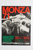 PORSCHE 917: A large 1971 dated Porsche poster celebrating the Porsche 917 victory at the 1971 Monza 1000km race, 1.01m high, 76cm wide