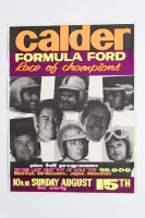 CALDER: A large screen printed fluorescent colour poster promoting 'Calder - Formula Ford - Race of Champions - Sunday August 15th 1971