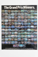FORMULA 1: A large circa 1977 laminated poster 'The Grand Prix Winners' released by Borg & Beck Clutch / Lockheed Brakes featuring a picture of every Formula 1 Grand Prix winner from 1968 up to 1977, 92cm high, 74cm wide