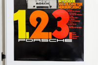 PORSCHE 917/10: A large laminated 1973 dated Porsche poster celebrating the Porsche 1-2-3 finish at the 1973 Interserie 300km race at Nurburgring, 1.01m high, 75.5cm wide - 3