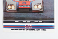 PORSCHE 936: A large laminated 1976 dated Porsche poster celebrating the 1976 Porsche 936 victory at the 1976 300km race at Salzburgring, 1.01m high, 75cm wide - 3