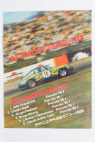 PORSCHE 911S: A large laminated 1972 dated Porsche poster celebrating victory for the Porsche 911S at the 1972 GT Europa Pokal, 1.02m high, 77cm wide