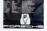 PORSCHE 1970: A large 1969 dated Porsche poster promoting the upcoming 1970 World Sportscar Championship season, with race dates listed, 1.18m high, 83.5cm wide - 3