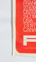 PORSCHE 1971: A large 1970 dated Porsche poster promoting the upcoming 1971 World Sportscar Championship with race dates listed, 1m high, 76cm wide - 4