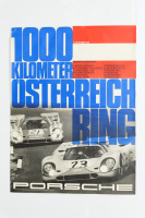 PORSCHE-GULF 1971: A large 1970 dated Porsche poster celebrating the Porsche-Gulf 917 victory at the 1970 1000km race at Osterreichring , 1m high, 76cm wide
