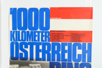 PORSCHE-GULF 1971: A large 1970 dated Porsche poster celebrating the Porsche-Gulf 917 victory at the 1970 1000km race at Osterreichring , 1m high, 76cm wide - 2