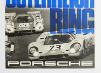 PORSCHE-GULF 1971: A large 1970 dated Porsche poster celebrating the Porsche-Gulf 917 victory at the 1970 1000km race at Osterreichring , 1m high, 76cm wide - 3