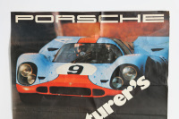 PORSCHE 1970: A large 1970 dated Porsche poster celebrating Porsche being the 1970 Manufacturer's World Champion in the World Sportscar Championship, 1.01m high, 76cm wide - 2
