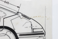 PORSCHE 911: A large & wide clear lens poster featuring a Porsche 911 side view with measurements and degrees noted, 55.5cm high, 1.12m wide - 2