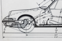 PORSCHE 911: A large & wide clear lens poster featuring a Porsche 911 side view with measurements and degrees noted, 55.5cm high, 1.12m wide - 3