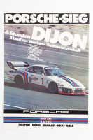 PORSCHE 935: A large laminated 1976 dated Porsche poster celebrating the Porsche 935 victory in the 1976 6 Hour race at Dijon, France, 1.01m high, 74.5cm wide