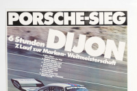 PORSCHE 935: A large laminated 1976 dated Porsche poster celebrating the Porsche 935 victory in the 1976 6 Hour race at Dijon, France, 1.01m high, 74.5cm wide - 2