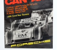 PORSCHE 917-10: A large laminated 1972 dated Porsche poster celebrating the Porsche 917-10 victory at the 1972 Road America Can-Am race, 1.01m high, 73cm wide - 3