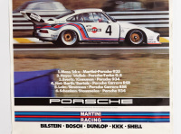 PORSCHE 935: A large 1976 dated Porsche poster celebrating the Porsche 935 victory at the 1976 6 Hour race at Mugello, Italy, 1.01m high, 76cm wide - 3