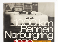 PORSCHE 908-3: A large 1970 dated Porsche poster celebrating the Porsche 908-3 victory at the 1970 1000km race at Nurburgring, 1.01m high, 76cm wide - 2