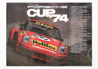 CARRERA RSR: A large laminated 1974 Porsche poster celebrating the Porsche Carrera RSR victories in the 1974 Porsche Cup, 76cm high, 1.02m wide